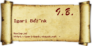 Igari Bánk névjegykártya